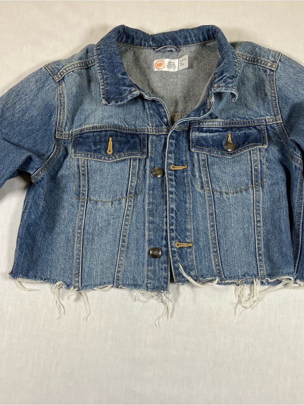 wonder nation Blue Distressed Cropped Jean Jacket